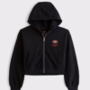 San Francisco Abercrombie Fitch Black Full-Zip Hooded Jacket
