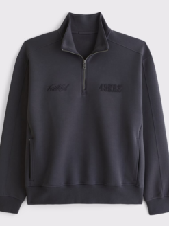 San Francisco Abercrombie Fitch Black Half-Zip Top Jacket