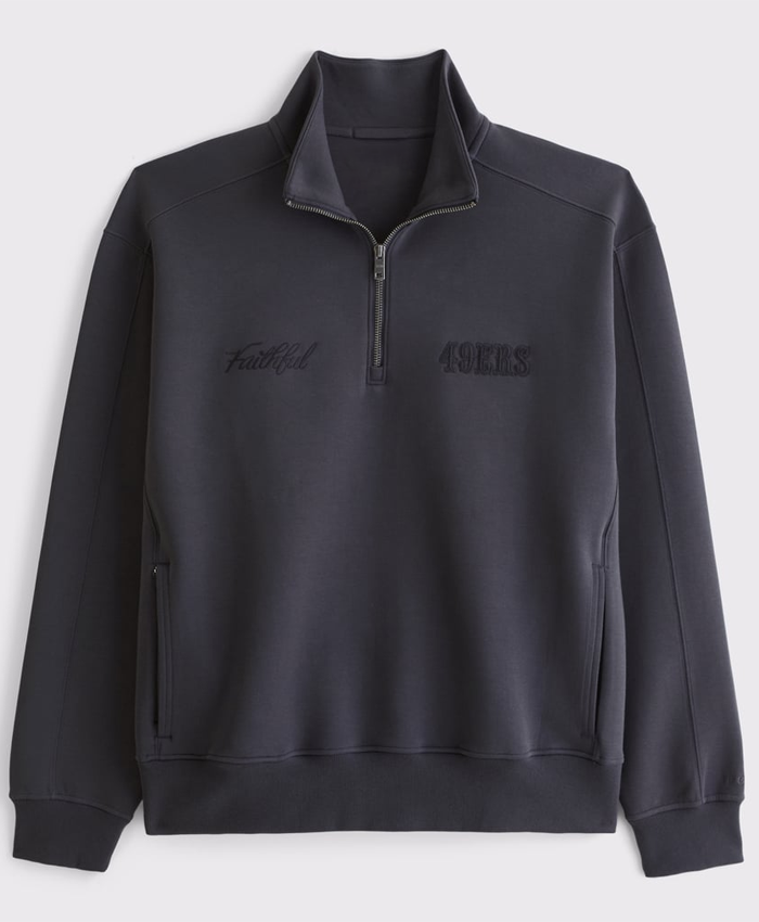 San Francisco Abercrombie Fitch Black Half-Zip Top Jacket