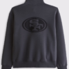 San Francisco Logo Abercrombie Fitch Black Half-Zip Top Jacket Back