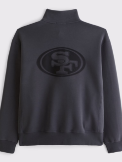 San Francisco Logo Abercrombie Fitch Black Half-Zip Top Jacket Back