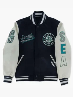 Seattle Mariners Script Tail Letterman Varsity Jacket