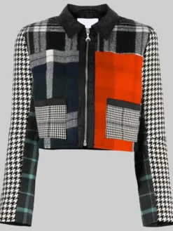 Selena Gomez Only Murders In The Building S03 Wool Tartan Jacket front view