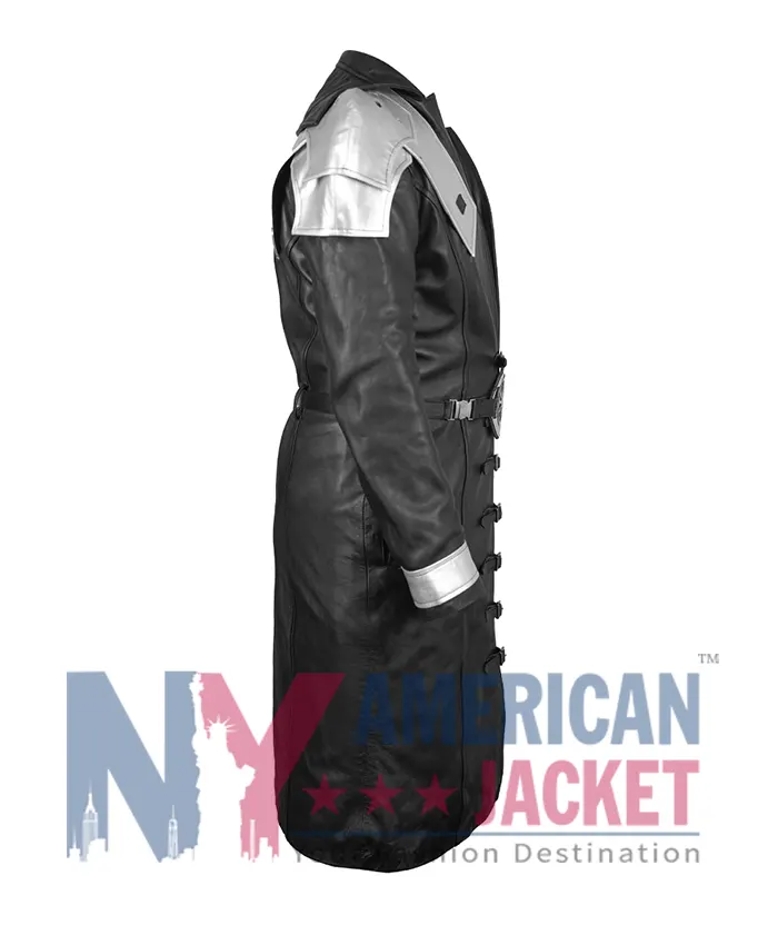 Sephiroth Final Fantasy VII Remake Black Leather Coat For Sale