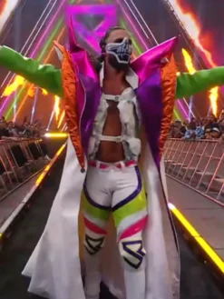 Seth Rollins SummerSlam 2026 Minnesota Colorblock Satin Entrance Coat front view