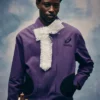 Shop Carnan x ASICS Path II Purple And Black Wool Utility Work Jacket front view
