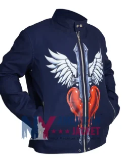 Shop Concert Singer Jon Bon Jovi Blue Cotton Full Zip Up Jacket For Sale