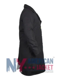 Shop DCI Ellis Black Long Double Breasted Coat For Sale