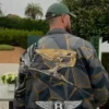 Shop Jordan Sanford Jeff Hamilton Bentley Black Leather Bomber Jacket back view