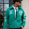 Shop Men's Independence Kelly Green Wool Bomber Varsity Jacket For Sale