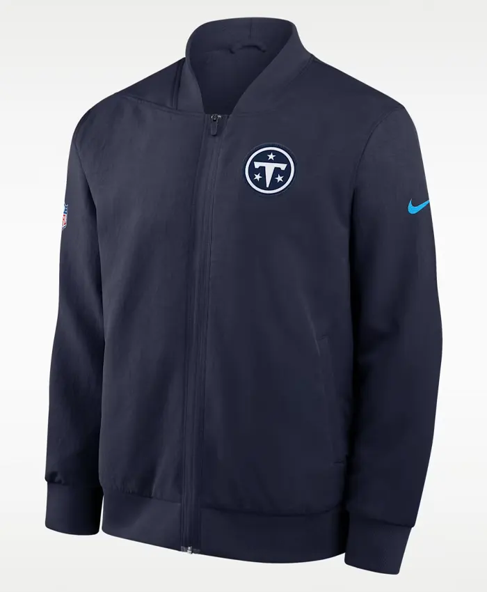 Shop Men's NFL Tennessee Titans Rivalries Sideline Nike Full-Zip Up Bomber Jacket For Sale