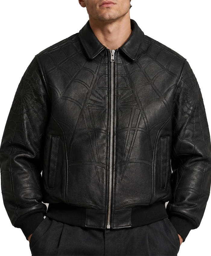 Shop Men's Spider-Man Brand New Day Black Sheepskin Leather Cosplay Halloween Handmade Jacket