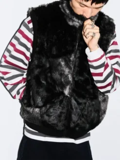 Shop-Mens-Supreme-Fur-Windstopper-Vest-In-Black