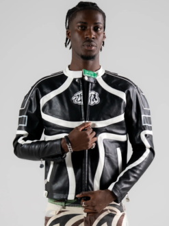 Shop Men's ZTTW Biker Leather Full Zip Up Bomber Jacket On Sale