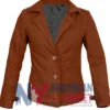 Shop Minka Kelly Ransom Canyon 2026 Quinn O’Grady Tan Suede Leather Jacket For Women's