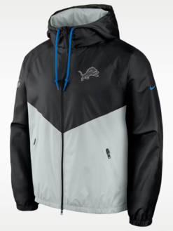 Shop NFL Detroit Lions Nike Rivalries Hooded Windrunner Full Zip Up Jacket For Sale