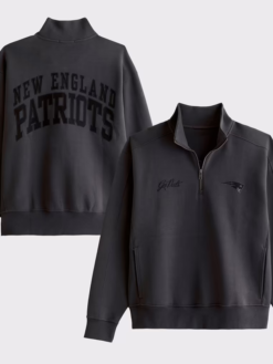 Shop New England Patriots Abercrombie Fitch Black YPB neoKNIT MAX Half-Zip Top For Sale