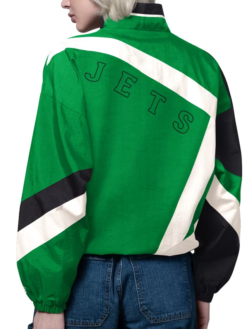 Shop New York Jets Starter Green Black Vintage Windbreaker Jacket For Women's