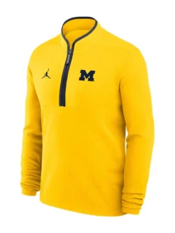 Shop-Nike-Michigan-Wolverines-Mens-Yellow-Jordan-Victory-Long-Sleeve-Quarter-Zip-Pullover
