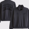 Shop Philadelphia Eagles Abercrombie Fitch Black YPB neoKNIT MAX Half-Zip Top For Sale