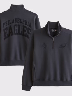 Shop Philadelphia Eagles Abercrombie Fitch Black YPB neoKNIT MAX Half-Zip Top For Sale
