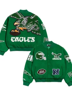 Shop Philadelphia Eagles Chalk Line Kelly Pennant Green Varsity Full-Snap Jacket For Men and Women