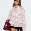 Shop Princess Polly Women's Swayer Oversized Jacket Pink Polka Dot For Sale