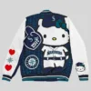 Shop-Seattle-Mariners-Hello-Kitty-Navy-and-White-Satin-Bomber-Jacket-For-Men-and-Women