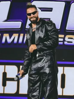 Shop Seth Rollins WWE SummerSlam 2026 Minnesota Black Leather Jacket side view
