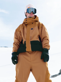 Shop Volcom Men's Kleveland Shell Brown Snowboard Jacket For Sale