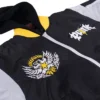 Shop WWE CM Punk Black Satin Full-Zip Hooded Bomber Jacket Side View