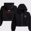 Shop Women’s Abercrombie Fitch Black San Francisco 49ers YPB On The Go 6AM Full-Zip Hoodie