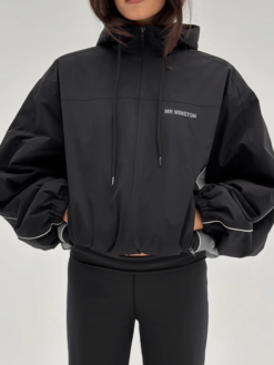 Shop-Womens-MR-Winston-Black-Spray-Jacket-With-Hood