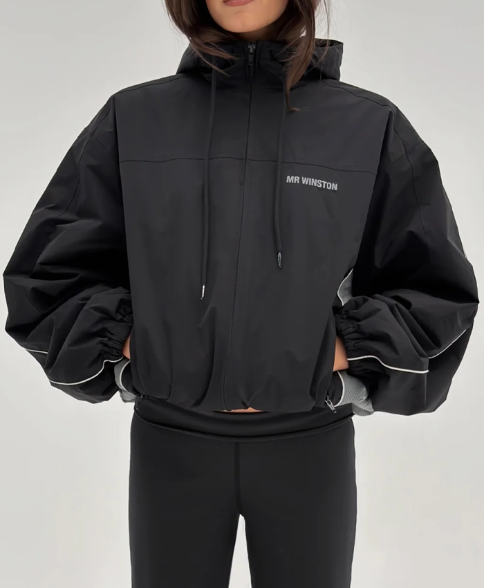 Shop-Womens-MR-Winston-Black-Spray-Jacket-With-Hood