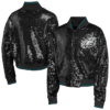Shpo Youth Girl's Philadelphia Eagles Glam Squad Black Sequin Bomber Jacket For Sale