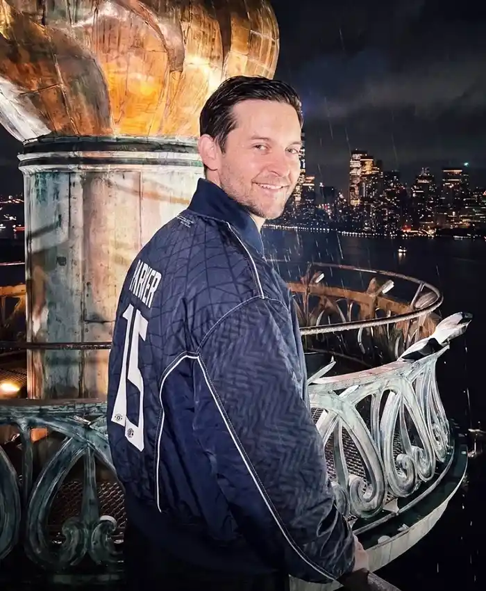 Side View of Spider-Man x Manchester United Blue 2026 Track Jacket