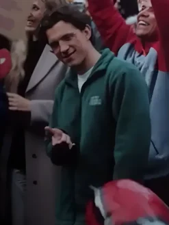 Side View of Tom Holland Movie Spider-Man Brand New Day Green Wool Jacket