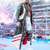 Side view of WWE SummerSlam 2026 Cody Rhodes Black Leather Trench Coat