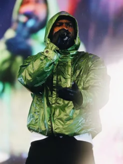Skepta-Stone-Island-Hooded-Green-Rain-Jacket-Front-View