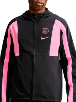 Soccer Club Paris Saint-Germain Nike Energy Black Fleece Track Jacket front view