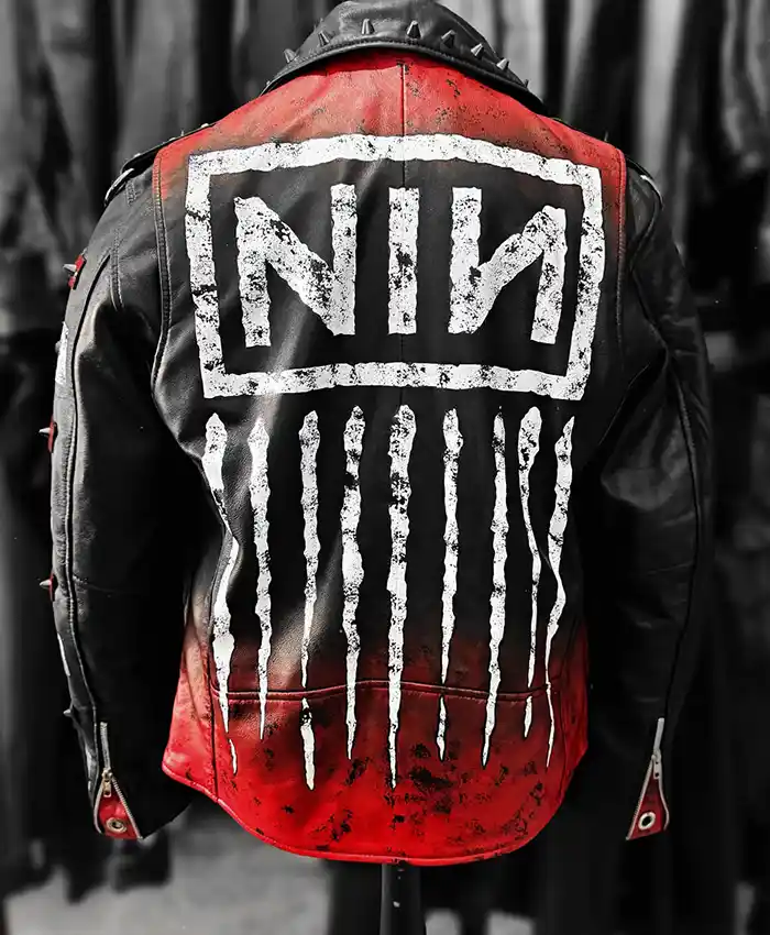 Somewhat Damaged Halloween Punk Black Leather Biker Jacket Genuine Leather and Viscose Lining