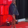 Sophie Cunningham WNBA Fever vs. Liberty Navy Blue Denim Shirt Jacket side view