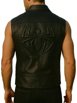 Spider-Black-Leather-Vest