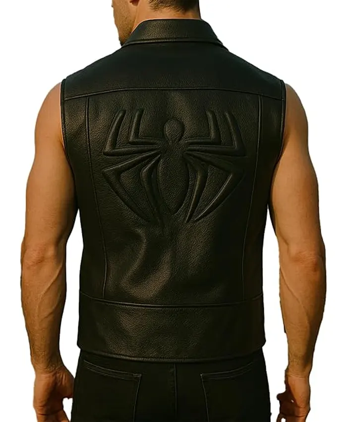 Spider-Black-Leather-Vest