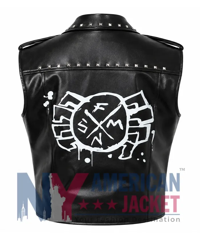 Spider-Man Across the Spider-Verse Spider-Punk Black Leather Vest