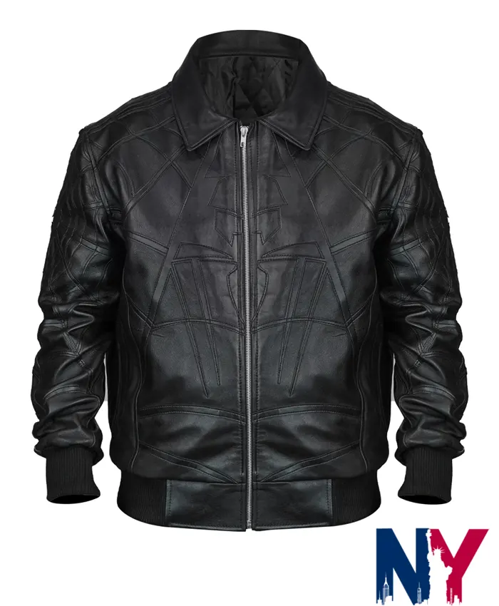 Spider-Man-Black-Leather-Bomber-Jacket