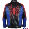 Spider-Man Cosplay Black Red Blue Halloween Biker Cafe Racer Leather Jacket back view