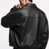 Spider-Man Inspired Black And Red Halloween Oversized Leather Jacket back view