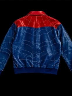 Spider-Man-Leather-Bomber-Jacket-Back