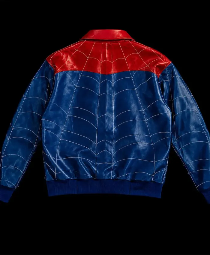 Spider-Man-Leather-Bomber-Jacket-Back